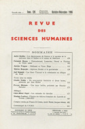 Revue des Sciences Humaines, n°120/octobre - décembre 1965
