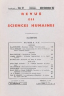 Revue des Sciences Humaines, n°127/juillet - septembre 1967