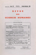 Revue des Sciences Humaines, n°132/octobre - décembre 1968