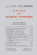 Revue des Sciences Humaines, n°104/octobre - décembre 1961