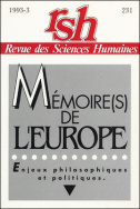 Revue des Sciences Humaines, n°231/juillet - septembre 1993