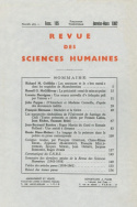 Revue des Sciences Humaines, n°105/janvier - mars 1962