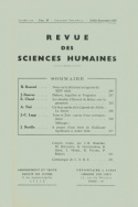 Revue des Sciences Humaines, n°87/juillet - septembre 1957