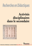 Recherches en Didactiques, n°14/décembre 2012