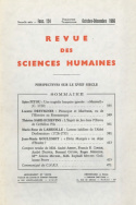 Revue des Sciences Humaines, n°124/octobre - décembre 1966