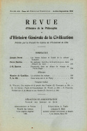 Revue d'Histoire de la Philosophie et d'Histoire Générale de la Civilisation, n° 43/juillet - septembre 1946
