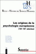 RHSH n°2 - Les origines de la psychologie européenne (16<sup>e</sup>-19<sup>e</sup> siècles)