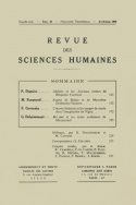 Revue des Sciences Humaines, n°82 /avril - juin  1956