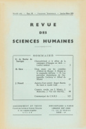 Revue des Sciences Humaines, n°93/janvier - mars 1959