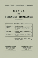 Revue des Sciences Humaines, n°81/janvier - mars 1956