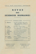 Revue des Sciences Humaines, n°88/octobre - décembre 1957