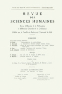Revue des Sciences Humaines, n°45/janvier - mars 1947