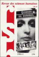 Revue des Sciences Humaines, n°194/avril - juin 1984