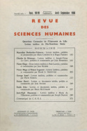 Revue des Sciences Humaines, n°98-99/avril - septembre 1960