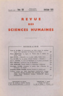 Revue des Sciences Humaines, n°138/avril - juin 1970