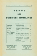 Revue des Sciences Humaines, n°92/octobre - décembre 1958