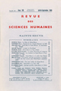 Revue des Sciences Humaines, n°135/juillet - septembre 1969