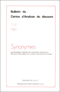 Bulletin du Centre d'Analyse du Discours n°4 (1980)