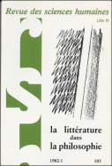 Revue des Sciences Humaines, n°185/janvier - mars 1982