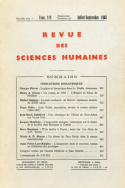 Revue des Sciences Humaines, n°119/juillet - septembre 1965