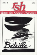 Revue des Sciences Humaines, n°206/avril - juin 1987