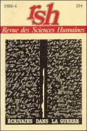 Revue des Sciences Humaines, n°204/octobre - décembre 1986
