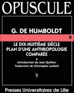 G. De Humboldt le dix-huitième siècle plan d'une anthropologie comparée