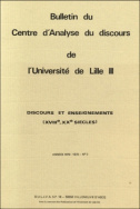 Bulletin du Centre d'Analyse du Discours n°3 (1976-1978)