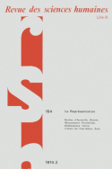 Revue des Sciences Humaines, n°154/avril - juin 1974