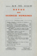 Revue des Sciences Humaines, n°106/avril - juin 1962