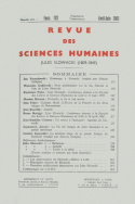 Revue des Sciences Humaines, n°102 /avril - juin 1961