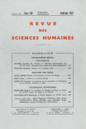 Revue des Sciences Humaines, n°146/avril - juin 1972