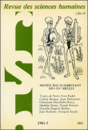 Revue des Sciences Humaines, n°183/juillet - septembre 1981