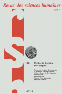 Revue des Sciences Humaines, n°166/avril - juin 1977