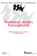 Revue des Sciences Humaines, n°330/avril-juin 2018