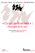 Revue des Sciences Humaines, n°333/janvier-mars 2019