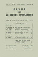 Revue des Sciences Humaines, n°85/janvier - mars 1957