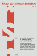 Revue des Sciences Humaines, n°165/janvier - mars 1977