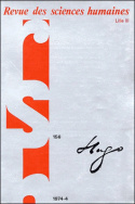 Revue des Sciences Humaines, n°156/octobre - décembre 1974