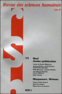 Revue des Sciences Humaines, n°173/janvier - mars 1979