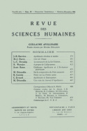 Revue des Sciences Humaines, n°84/octobre - décembre 1956