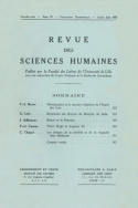 Revue des Sciences Humaines, n°70/avril - juin 1953
