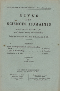 Revue des Sciences Humaines, n°48/octobre - décembre 1947