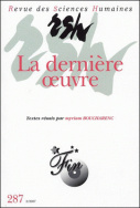 Revue des Sciences Humaines, n°287/juillet - septembre 2007