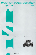 Revue des Sciences Humaines, n°161/janvier - mars 1976