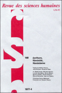 Revue des Sciences Humaines, n°168/octobre - décembre 1977