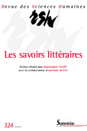 Revue des Sciences Humaines, n°324/octobre - décembre 2016
