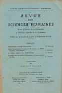 Revue des Sciences Humaines, n°46/avril - juin  1947