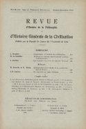 Revue d'Histoire de la Philosophie et d'Histoire Générale de la Civilisation, n° 44/octobre - décembre 1946