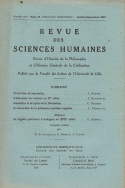 Revue des Sciences Humaines, n°47/juillet - septembre 1947